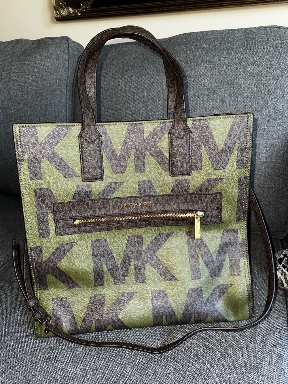 Michael Kors Kenly Large North South Tote Evergreen